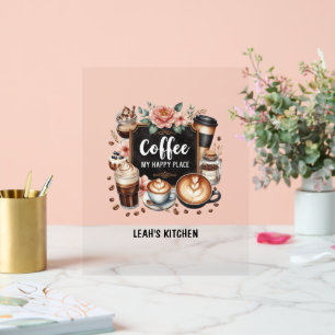 Panneau En Acrylique ☕ Personnalisé Café Cuisine Café Café Café Joyeux