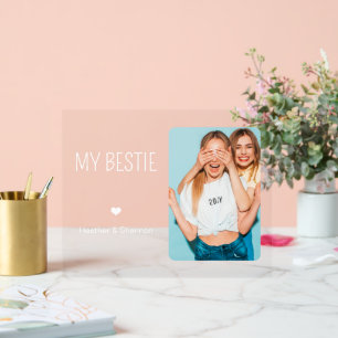 Panneau En Acrylique Personnalisé Meilleur Ami Photo BestieAnniversaire