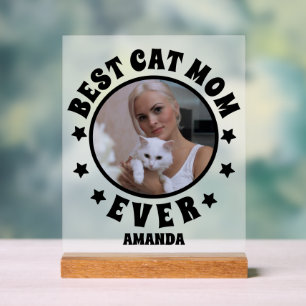 Panneau En Acrylique Personnalisé Meilleur Chat Maman Jamais Photo Fros