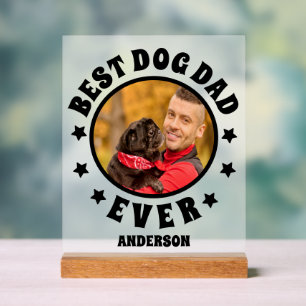Panneau En Acrylique Personnalisé Meilleur Chien Papa Jamais Photo Fros