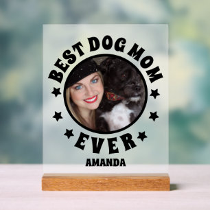 Panneau En Acrylique Personnalisé Meilleure maman chien jamais photo Fr