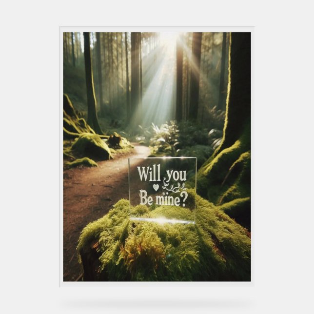 Panneau En Acrylique Personnalisé "Serez-Vous À Moi ?" SYMBOLE ACryliqu (Recto)