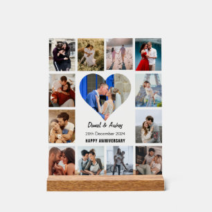 Panneau En Acrylique Personnaliser Heart Photo Collage Anniversaire Cad