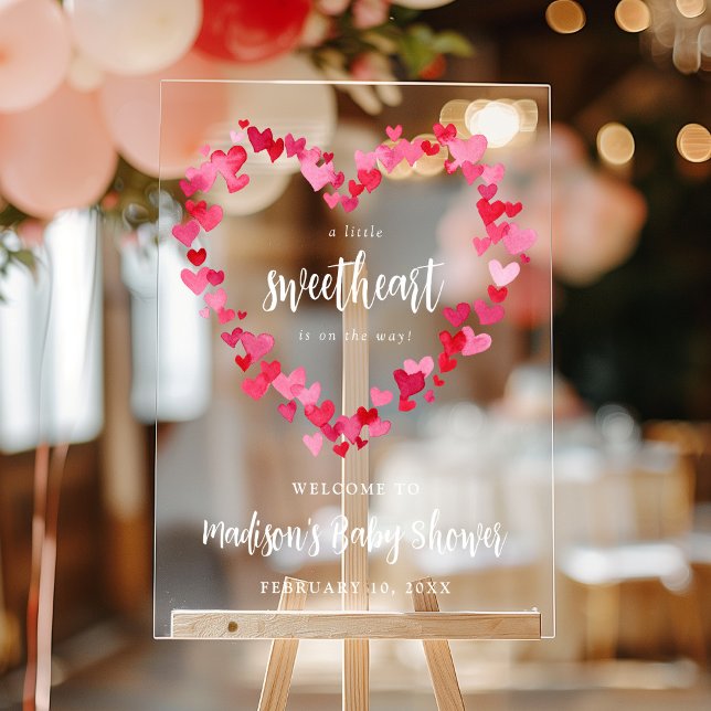 Panneau En Acrylique Petit amour Valentine Baby shower Bienvenue (Créateur téléchargé)