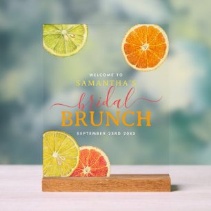 Panneau En Acrylique Petit déjeuner de mariage Citrus Lemon Orange