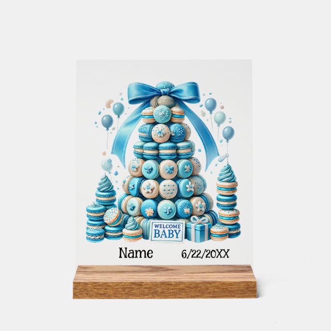 Panneau En Acrylique Petit garçon bienvenu (Recto)