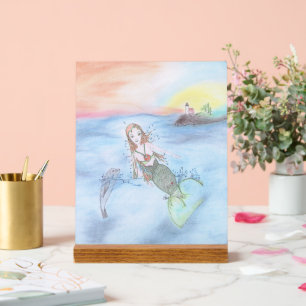 Panneau En Acrylique Petite sirène et amie au large du Maine