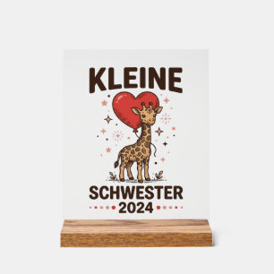 Panneau En Acrylique Petite sœur 2024 Conception de sœur girafe mignonn