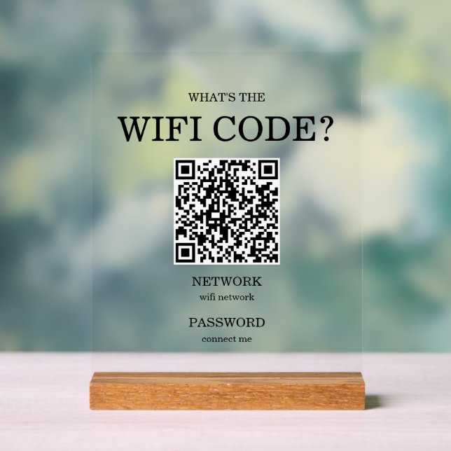 Panneau En Acrylique Petites entreprises Qu'est-ce que le code QR Wifi (Neutre)