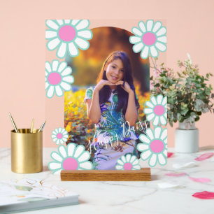 Panneau En Acrylique Photo bleu simple Daisy