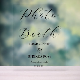 Panneau En Acrylique Photo Booth Black White Mariage