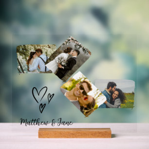 Panneau En Acrylique Photo Collage cadeau unique pour deux Mariages