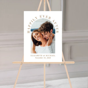 Panneau En Acrylique Photo d'arche élégante Mariage Bienvenue Or Blanc