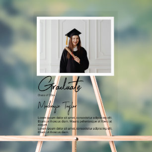 Panneau En Acrylique Photo de fin d'études et texte personnalisé