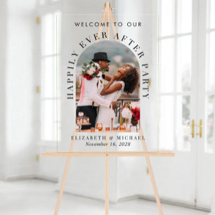 Panneau En Acrylique Photo de l'Arche Élégante Réception de Mariage Bie