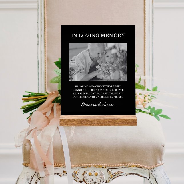 Panneau En Acrylique Photo de mariage noir et blanc en souvenir affectu (Créateur téléchargé)