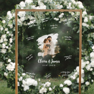 Panneau En Acrylique Photo de signature d'invité de mariage