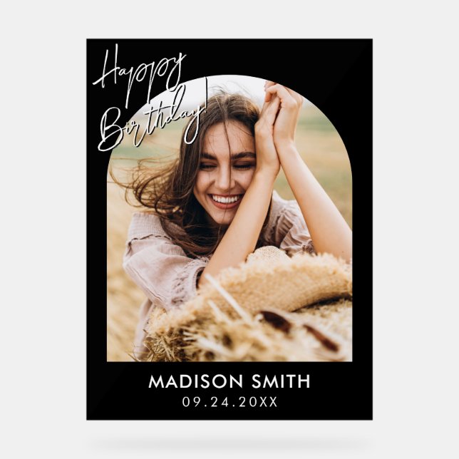 Panneau En Acrylique Photo moderne Joyeux anniversaire (Recto)