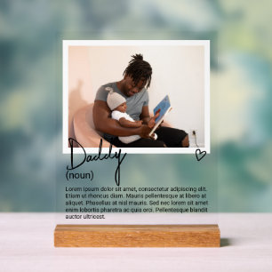 Panneau En Acrylique Photo papa et Noun personnalisée Description