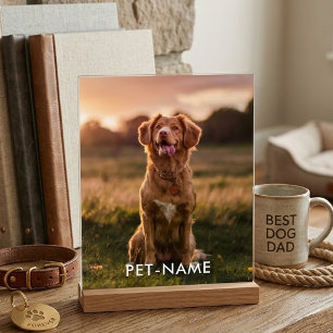Panneau En Acrylique Photo personnalisée avec le nom de votre chien