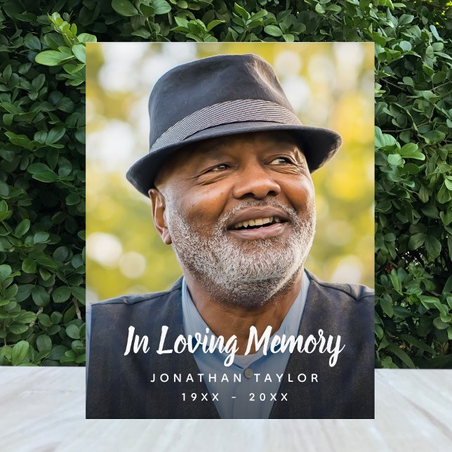 Panneau En Acrylique Photo personnalisée Hommage commémoratif funéraire (Photo Memorial Sign)