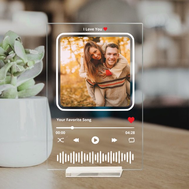 Panneau En Acrylique Photo personnalisée Love Music Plaque (Personalized Photo Love Music Plaque Acrylic Sign)