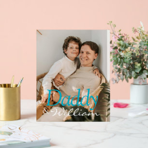 Panneau En Acrylique Photo personnalisée moderne Daddy & Baby Name Keep