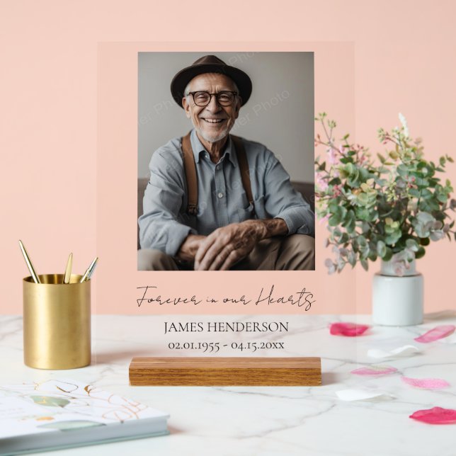 Panneau En Acrylique Photo simple en mémoire (Mariage)