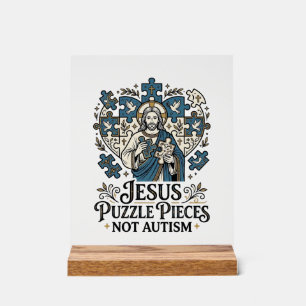 Panneau En Acrylique Pièces de puzzle Jésus pas autisme Pièces de puzzl
