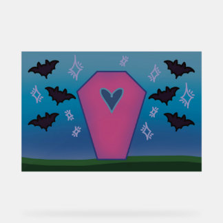 Panneau En Acrylique Pink Coffin Acrylic Sign