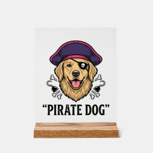 Panneau En Acrylique Pirate Chien Gravure Vintage Design de T-Shirt_1