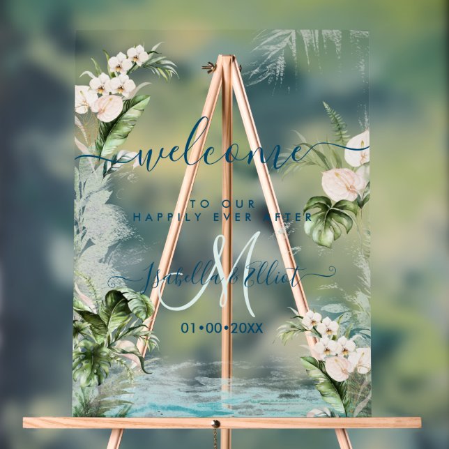 Panneau En Acrylique PixDezines Foliage de la jungle tropicale (Neutre)