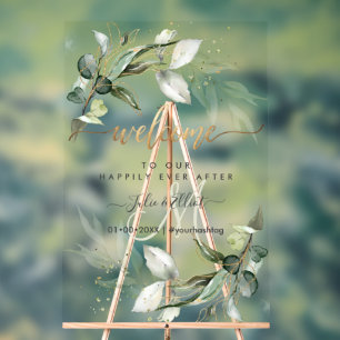 Panneau En Acrylique PixDezines Verdure rustique Gum Eucalyptus Bienven