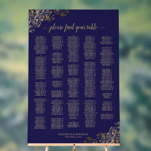 Panneau En Acrylique Plan de table alphabétique pour 300 personnes en o