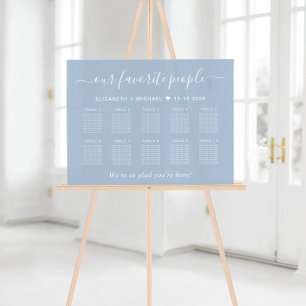 Panneau En Acrylique Plan de table chic 10 tables bleu poussiéreux pour