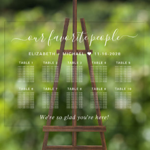 Panneau En Acrylique Plan de table de mariage 10 tables transparent