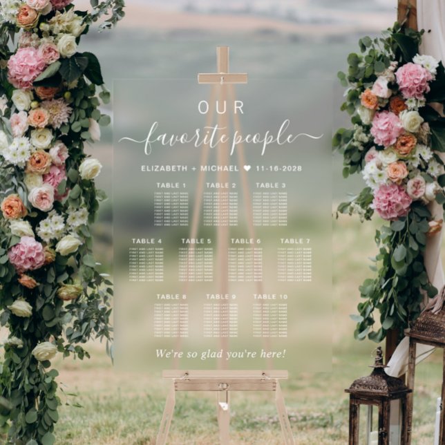 Panneau En Acrylique Plan de table de mariage 10 tables transparent (Créateur téléchargé)