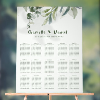 Panneau En Acrylique Plan de table de mariage botanique moderne organiq