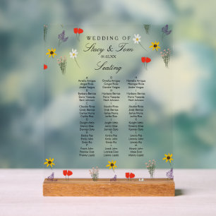 Panneau En Acrylique Plan de table de mariage élégant avec fleurs sauva