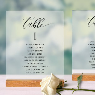 Panneau En Acrylique Plan de table de mariage élégant carte style givré