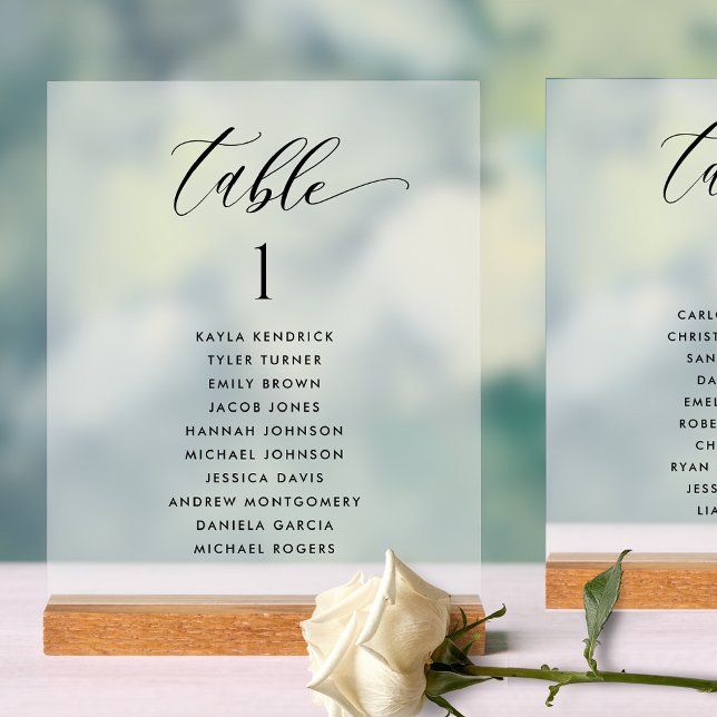 Panneau En Acrylique Plan de table de mariage élégant carte style givré (Créateur téléchargé)