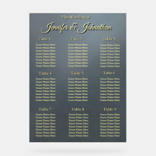 Panneau En Acrylique Plan de table de mariage élégant sur fond gris