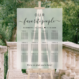 Panneau En Acrylique Plan de table de mariage givré pour 12 personnes p