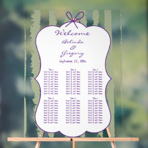Panneau En Acrylique Plan de table de mariage manuscrit à rayures fanta