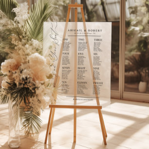 Panneau En Acrylique Plan de table de mariage minimaliste moderne pour