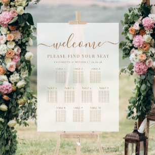 Panneau En Acrylique Plan de table de mariage moderne à 10 tables en or