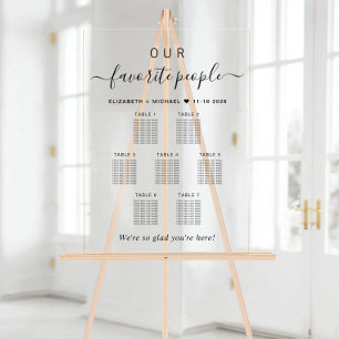 Panneau En Acrylique Plan de table de mariage Our Favorite People 7