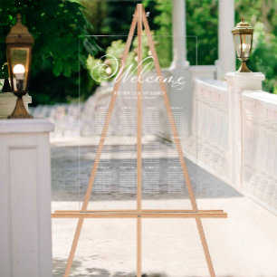 Panneau En Acrylique Plan de table élégant de mariage 12 Tables