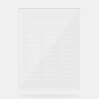 Panneau En Acrylique Plan de table minimaliste clair texte blanc
