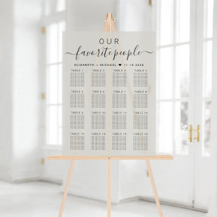 Panneau En Acrylique Plan de table taupe 16 personnes Mariage Notre Mei
